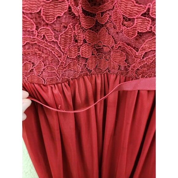 David's Bridal Womens 12 Apple Red Bridesmaid Prom Short Halter Tie Back Dress - Picture 2 of 8